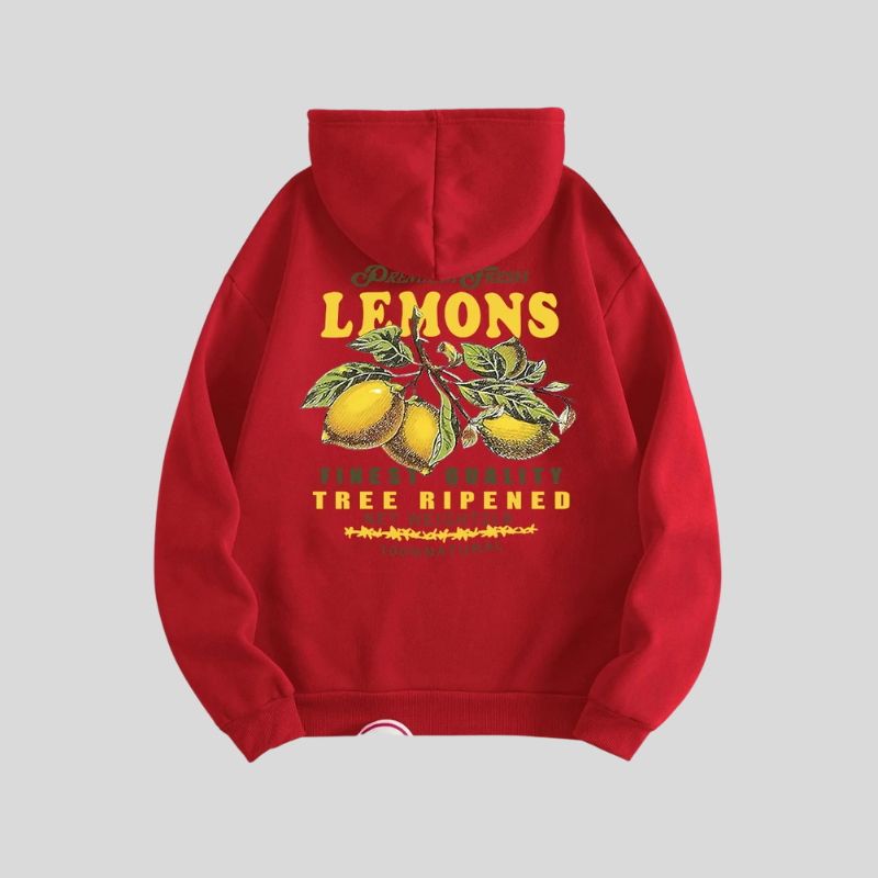 Lemon Hoodie med citronprint