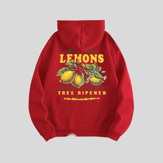 Lemon Hoodie med citronprint