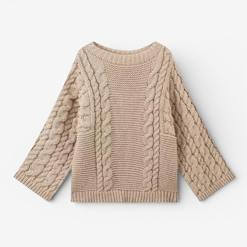 Lunvera oversized sweater med ribkanter