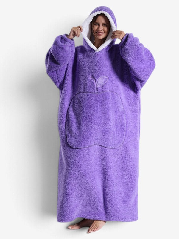 Oversized hoodie-tæppe med hætte og stor lomme – Cozyvella