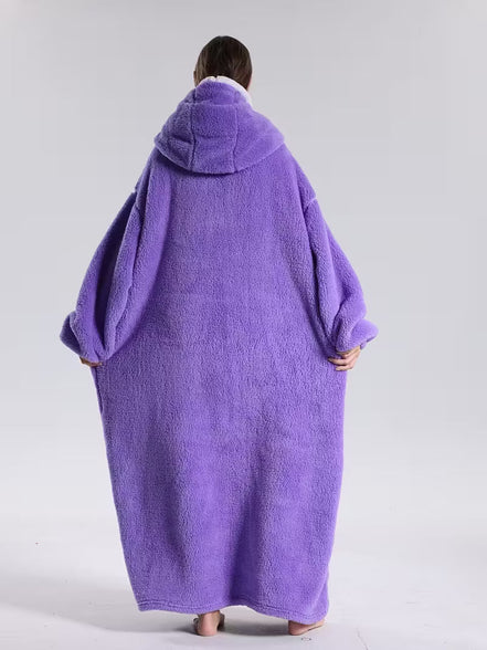Oversized hoodie-tæppe med hætte og stor lomme – Cozyvella