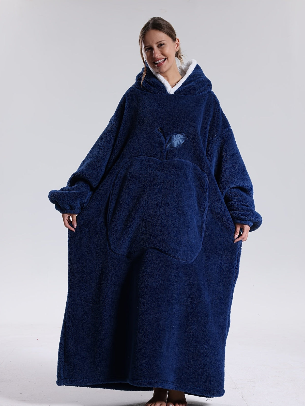 Oversized hoodie-tæppe med hætte og stor lomme – Cozyvella