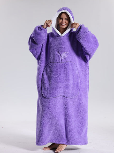 Oversized hoodie-tæppe med hætte og stor lomme – Cozyvella