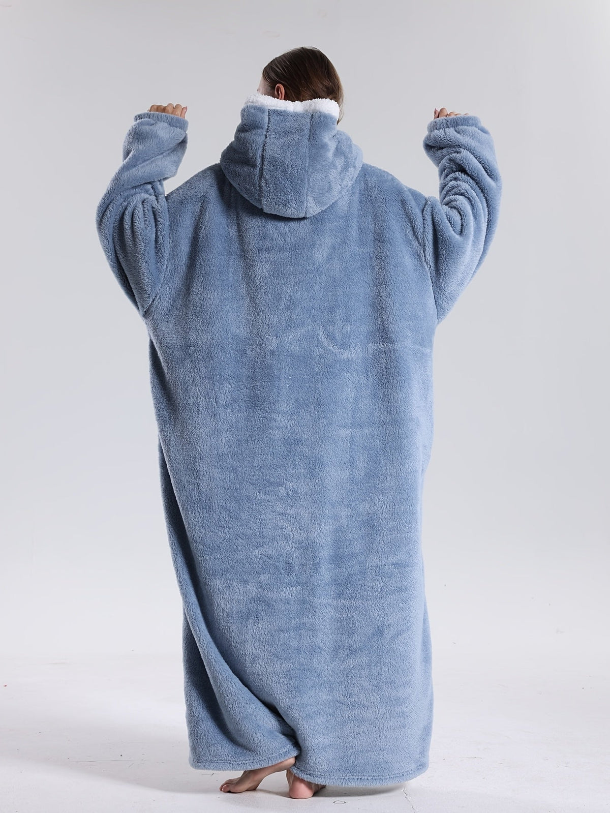 Oversized hoodie-tæppe med hætte og stor lomme – Cozyvella