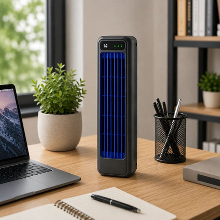 Tårnventilator med fjernbetjening og justerbare lufttrin – Ventaro