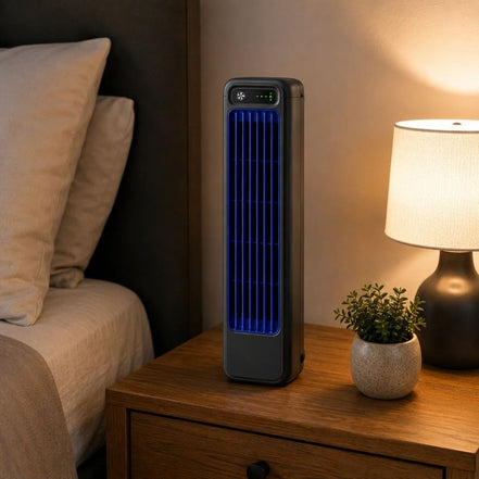 Tårnventilator med fjernbetjening og justerbare lufttrin – Ventaro