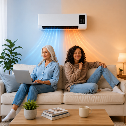 2 v 1 topné a ventilační zařízení s dálkovým ovládáním – Nordvexa