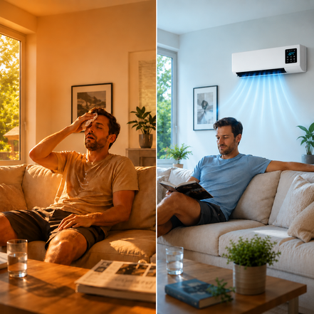2 v 1 topné a ventilační zařízení s dálkovým ovládáním – Nordvexa