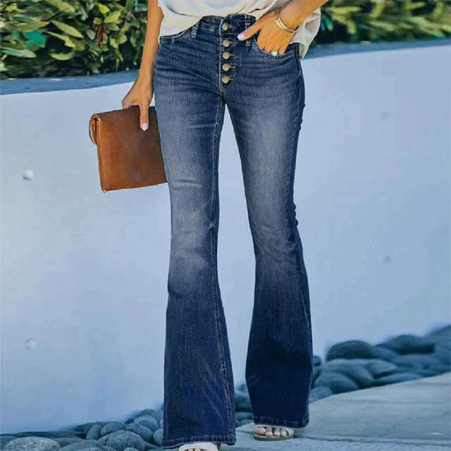 Levana Bootcut Jeans med Høj Talje