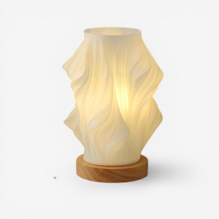 Velora plisseret bordlampe – lampe med lampeskærm og USB-opladningsport