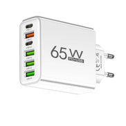 65W USB opladestation med 6 porte (USB-C og USB-A) – oplader til flere enheder og rejse – Nexvolt