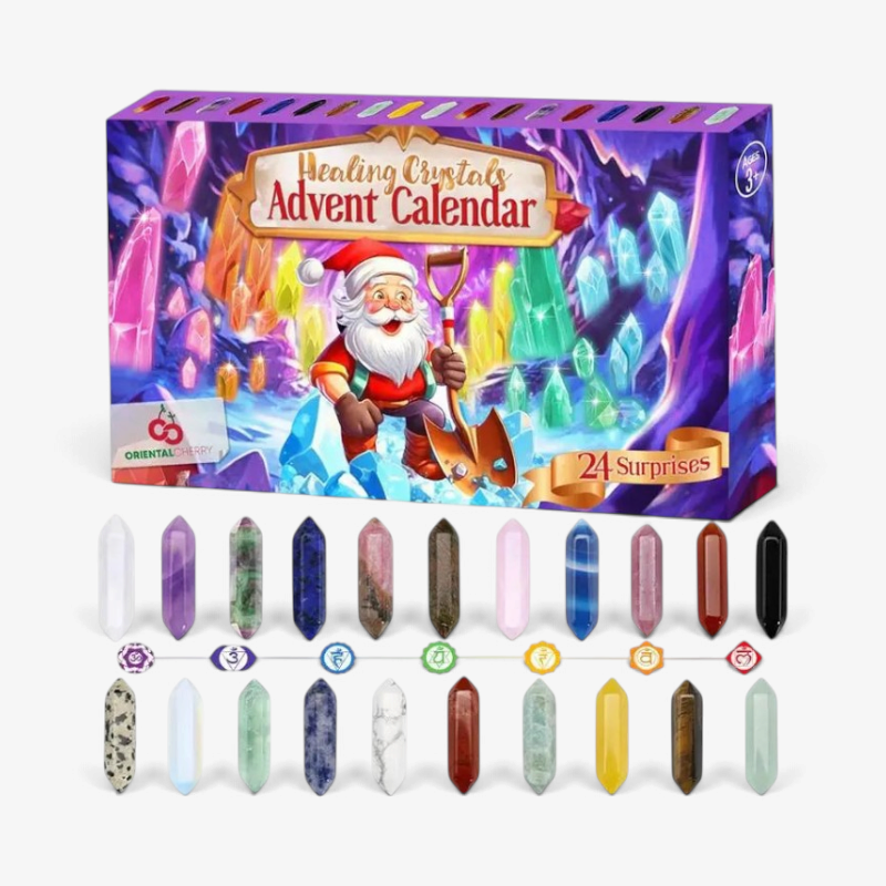 Adventní kalendář s krystaly a očíslovanými přihrádkami – Crystavelle