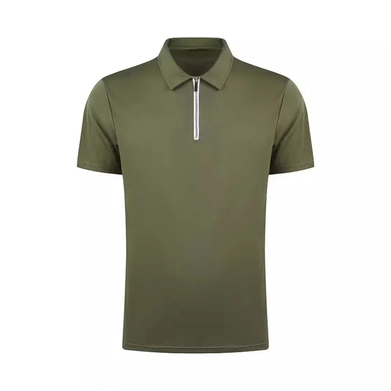 Virello Poloshirt med Half-Zip og Korte Ærmer Slim Fit