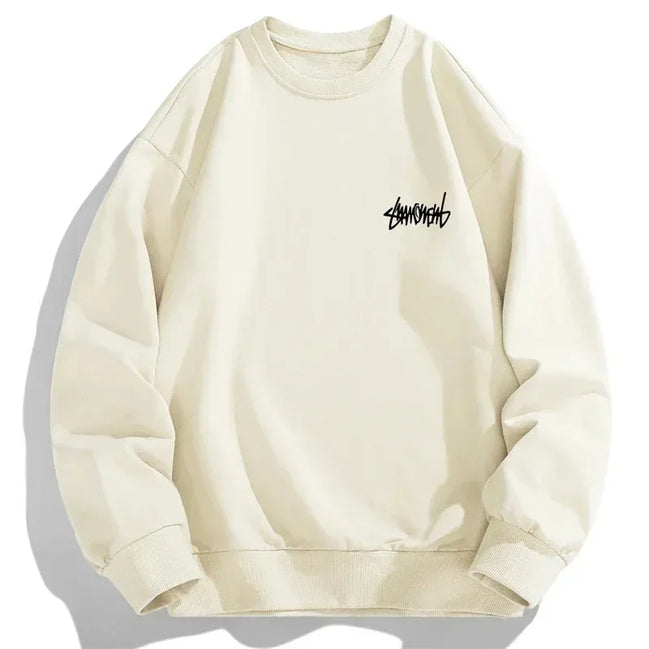 Herre sweatshirt med rund hals og fleece – Orelvik