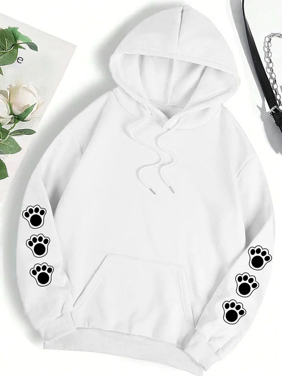Talk To The Paw hættetrøje – varm fleece unisex trøje med hundeprint
