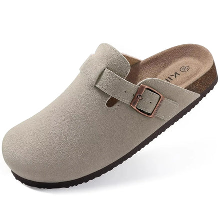 Corvelis Unisex Clogs i Ruskind med Korkfodseng