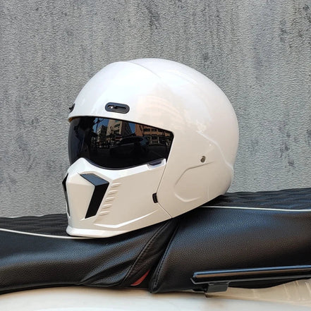Unisex motorcykelhjelm med visir og full face design – hjelm til motorcykel og scooter – Nexorix