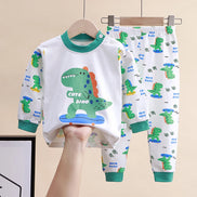 Uniro børnepyjamas – Unisex sæt med print til efterår og indendørs brug