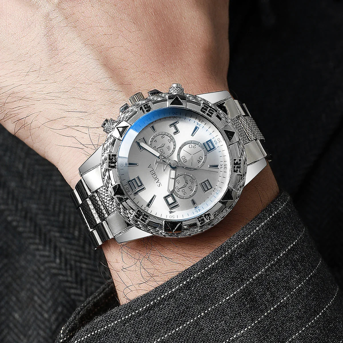 Norvex Chrono armbåndsur i rustfrit stål med analog visning