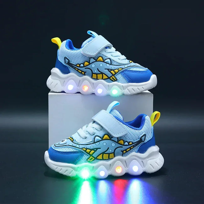 Lumexo børnesneakers med LED-sål og velcrolukning