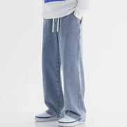 Baggy jeans med elastisk talje og let denim – bukser til hverdag og streetwear – Denviro