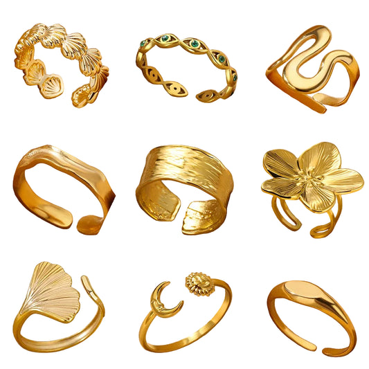 Solinne ring – Justerbar ring i rustfrit stål med geometrisk form