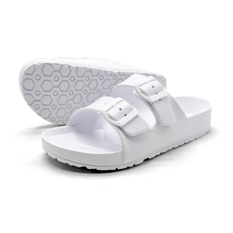 Solmera Unisex Slides med Justerbar Spænde og Flad Sål