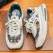Lurex unisex sneakers med snørelukning – tekstilsko med gummisål