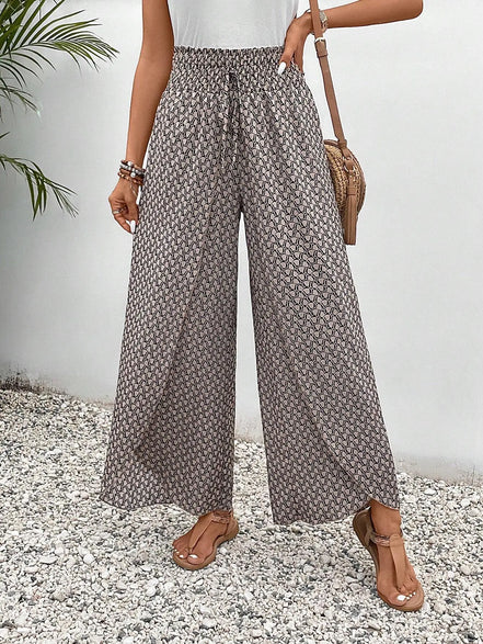 Paisoria dame culotte – vide bukser med paisley mønster og elastisk talje