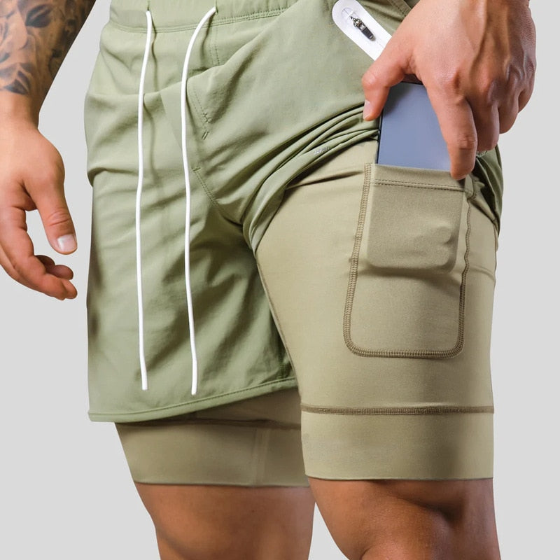 Axton 2-i-1 sportsshorts – let design med inderlag
