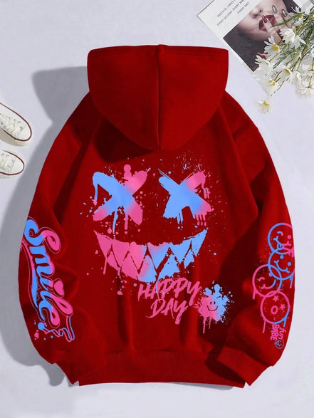Smiley hættetrøje – unisex hoodie i afslappet pasform