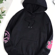 Unisex hættetrøje med moderne print – blød fleece sweatshirt