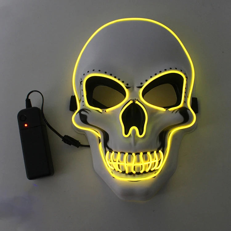 Lysende LED Dødningehovedmaske