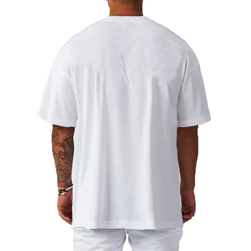 Draxen T-shirt herre kortærmet polyester rund hals løs pasform