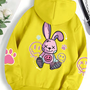 Unisex hættetrøje med moderne print – blød fleece sweatshirt