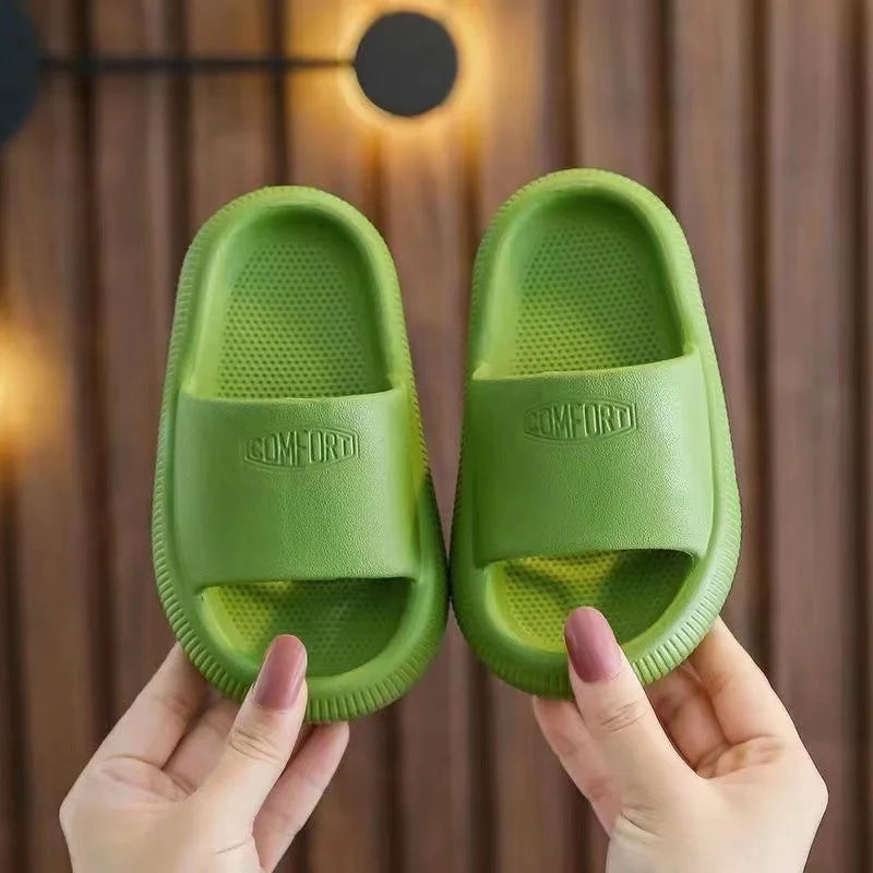Solvani home slides – ensfarvede børneslippers