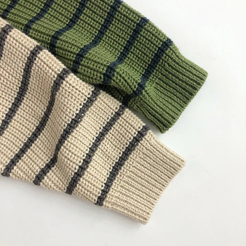 Milona børnesweater med høj krave og lynlås