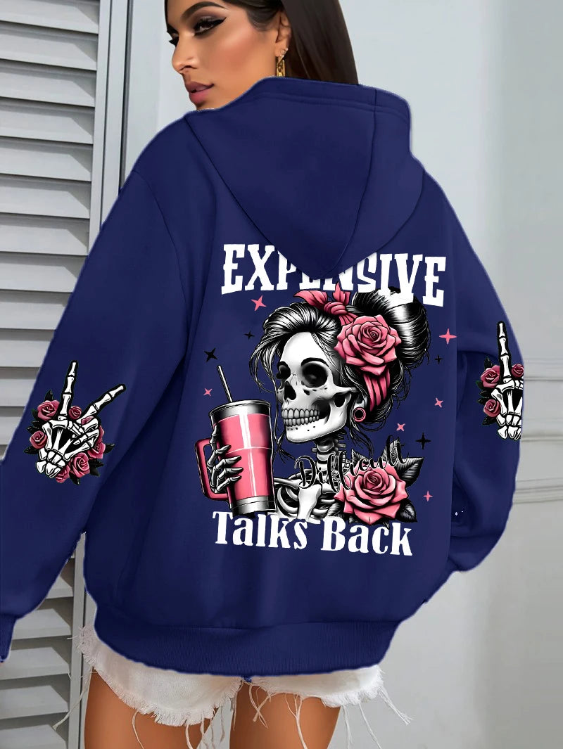 Expensive Talks hættetrøje – unisex sweatshirt med tryk