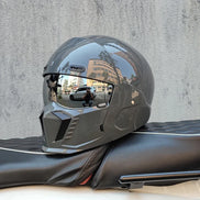 Unisex motorcykelhjelm med visir og full face design – hjelm til motorcykel og scooter – Nexorix
