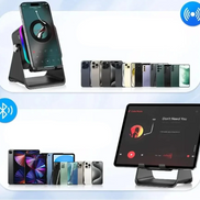 Bluetooth-højttaler med mobilholder og RGB-lys – Sonavue