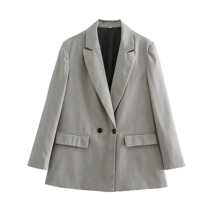 Catrina Dobbeltknappet Blazer – Klassisk Jakke med Lommer