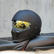 Unisex motorcykelhjelm med visir og full face design – hjelm til motorcykel og scooter – Nexorix