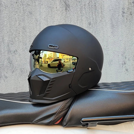 Unisex motorcykelhjelm med visir og full face design – hjelm til motorcykel og scooter – Nexorix