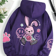 Unisex hættetrøje med moderne print – blød fleece sweatshirt