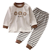 Uniro børnepyjamas – Unisex sæt med print til efterår og indendørs brug
