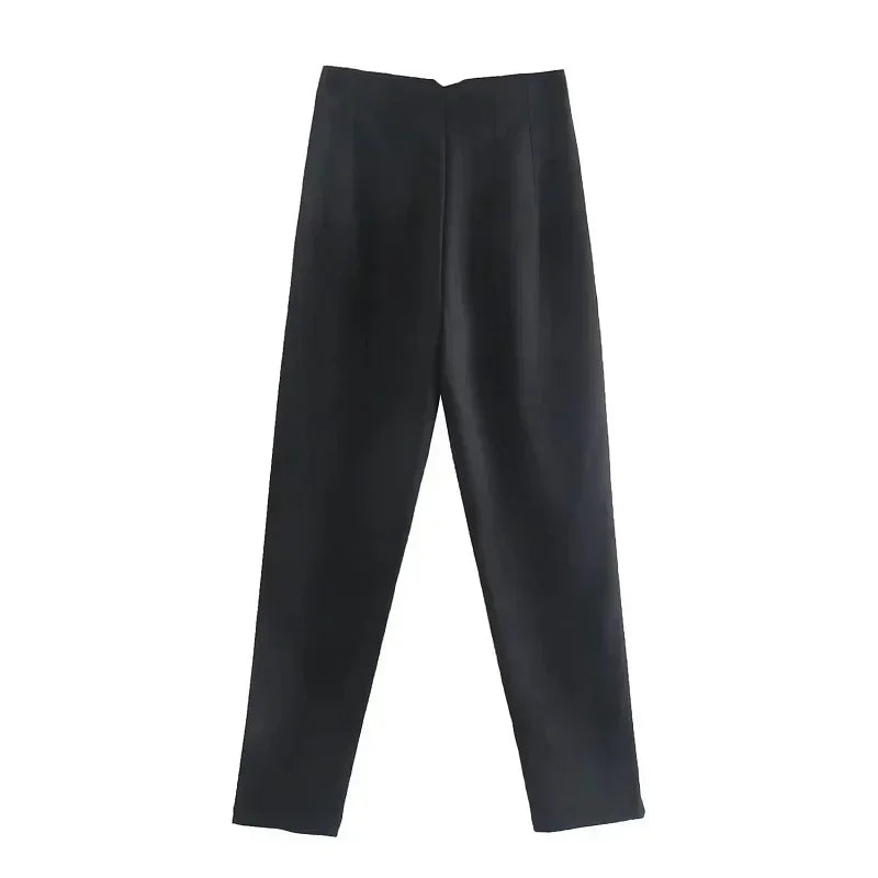 Sleek & Stylish – Cropped bukser med høj talje