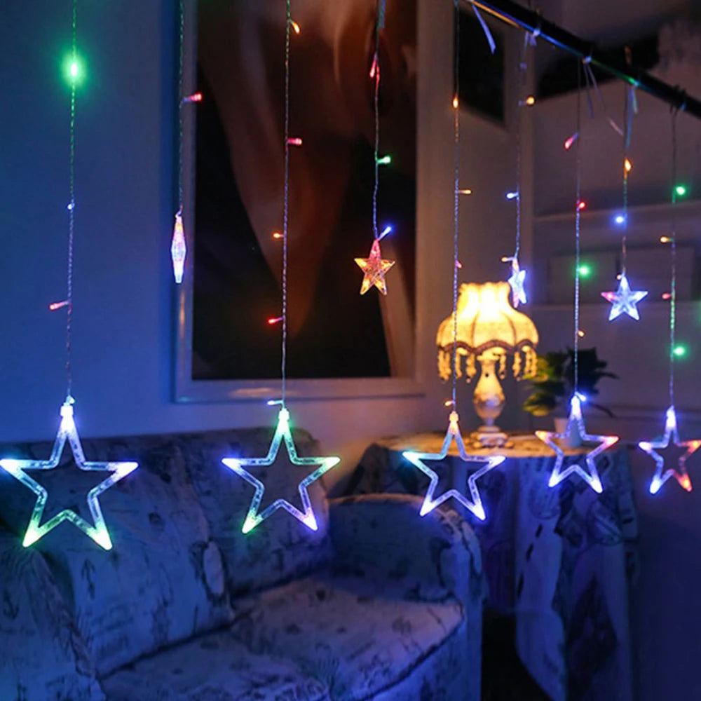 LED světelný závěs s hvězdami a 8 režimy svícení – Stellavyn