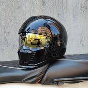 Unisex motorcykelhjelm med visir og full face design – hjelm til motorcykel og scooter – Nexorix