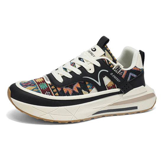 Lurex unisex sneakers med snørelukning – tekstilsko med gummisål