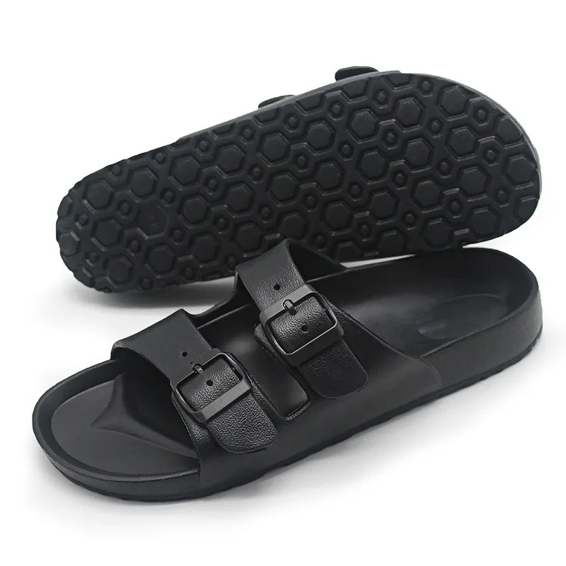 Solmera Unisex Slides med Justerbar Spænde og Flad Sål